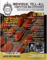 Triple H Tell-All COMPETITION BBQ EXPERIENCE RAFFLE